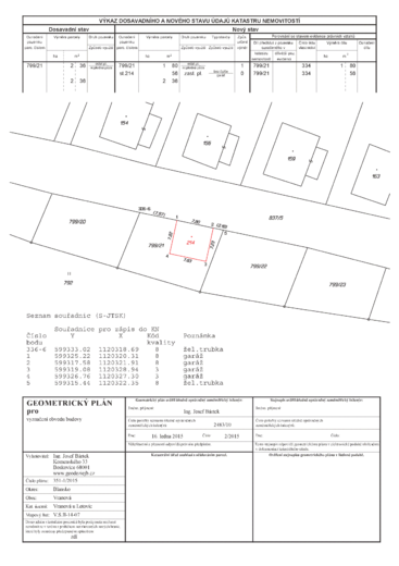 geometrický plán pro vyznačení obvodu budovy